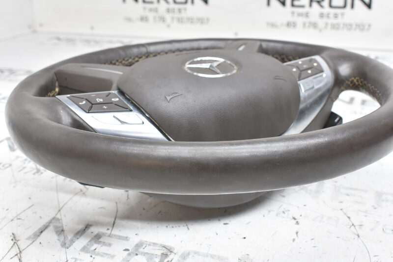Mercedes GL X166 ML W166 Lenkrad Leder Multifunktion Beige A1664605303 Bild 8