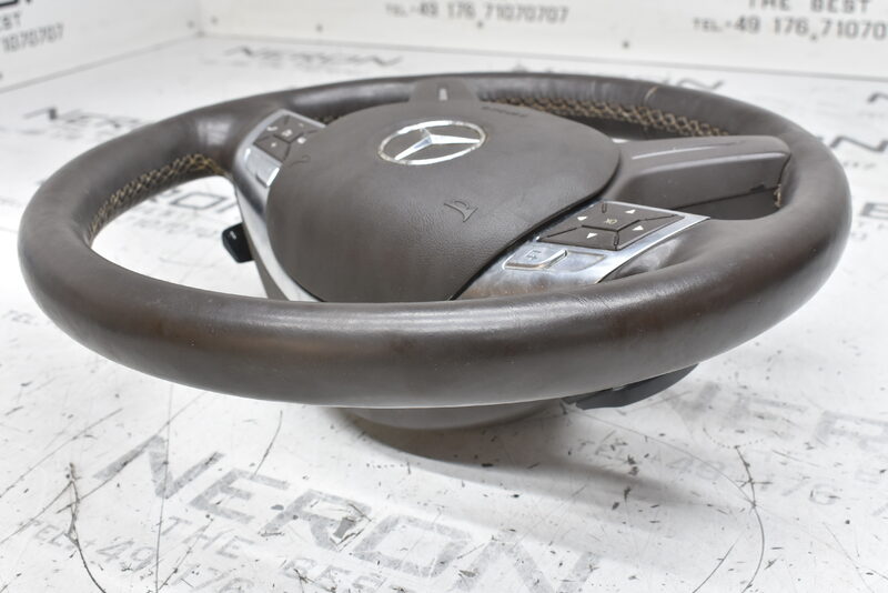 Mercedes GL X166 ML W166 Lenkrad Leder Multifunktion Beige A1664605303 Bild 9