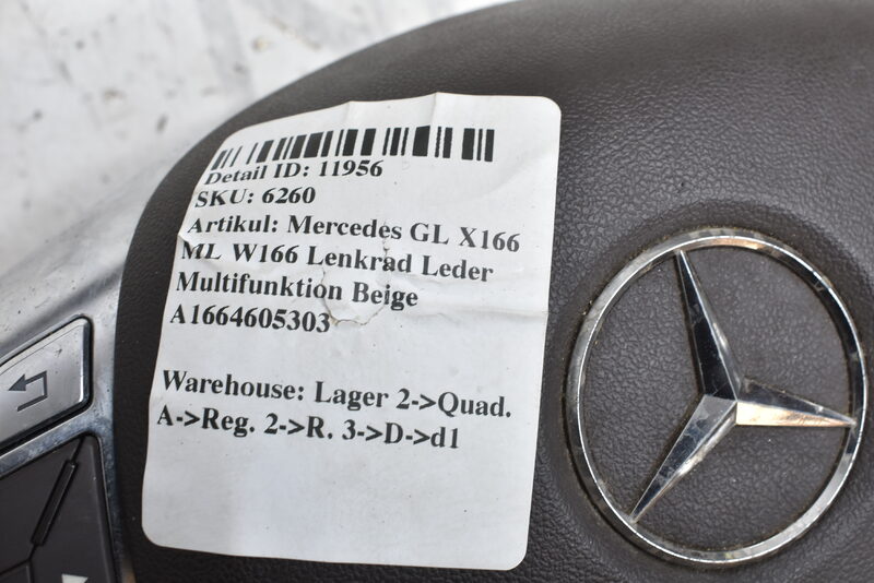 Mercedes GL X166 ML W166 Lenkrad Leder Multifunktion Beige A1664605303 Bild 10