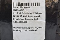 Mercedes C Klasse W204 17 Zoll Reserverad Ersatz Not Pannen Rad A2044000402 Bild 6
