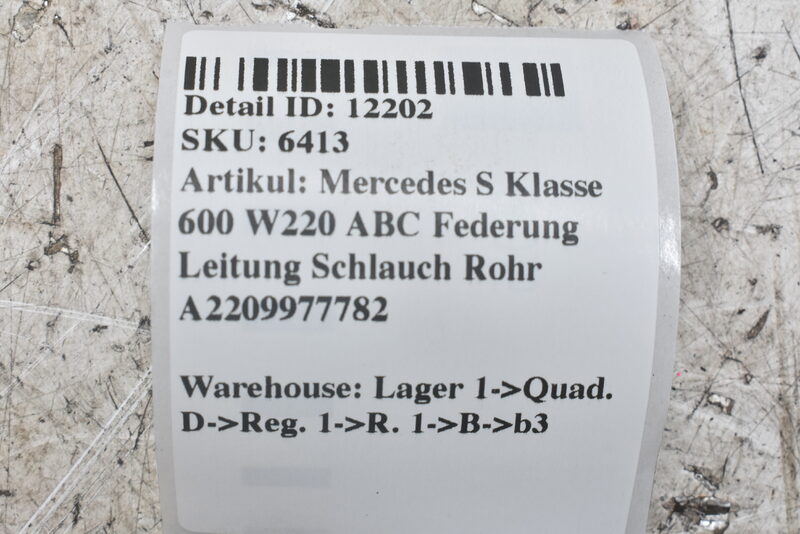 Mercedes S Klasse 600 W220 Lang ABC Federung Leitung Schlauch Rohr A2209977782 Bild 4