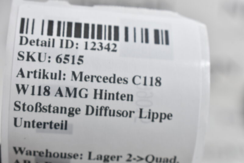 Mercedes C118 W118 AMG Hinten Stoßstange Diffusor Lippe Unterteil Bild 10