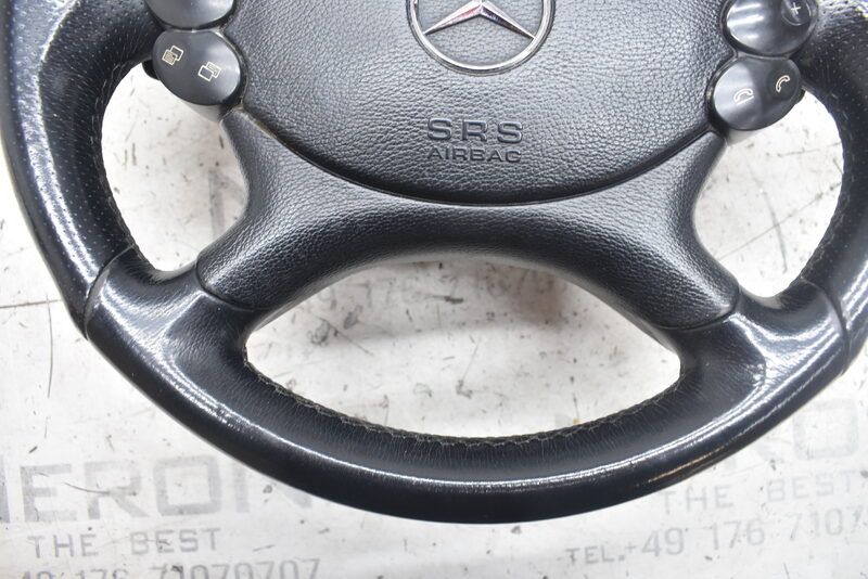 Mercedes CLK W209 Lenkrad Leder Multifunktion Schwarz A2094603303 Bild 5