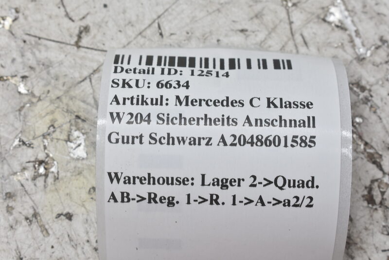 Mercedes C Klasse W204 Sicherheits Anschnall Gurt  Schwarz A2048601585 Bild 6