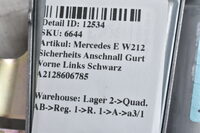 Mercedes E W212 Sicherheits Anschnall Gurt Vorne Links Schwarz A2128606785 Bild 6