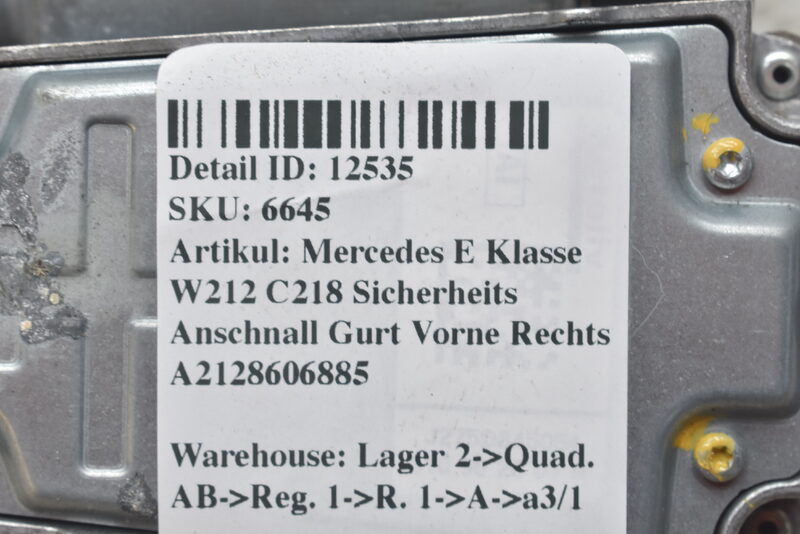 Mercedes E Klasse W212 C218 Sicherheits Anschnall Gurt Vorne Rechts A2128606885 Bild 7
