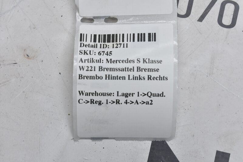 Mercedes S 600 W221 Bremssattel Bremse Satz Hinten Links & Rechts Bild 7