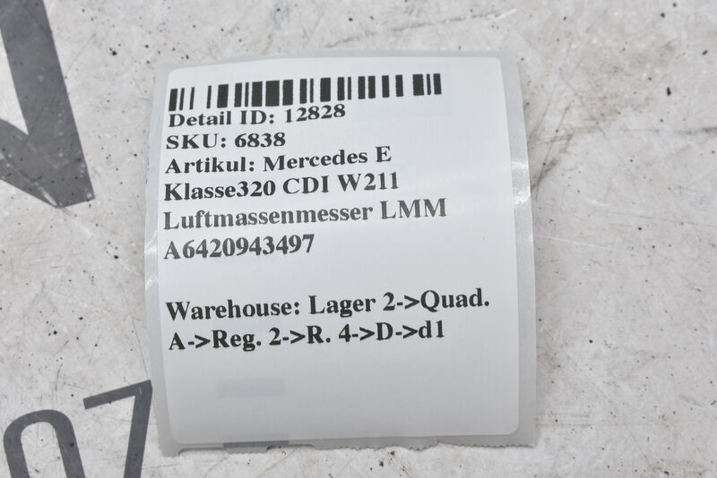 Mercedes E CLS CLK C S ML GL R 320 280 CDI Luftmassenmesser LMM A6420943497 Bild 6