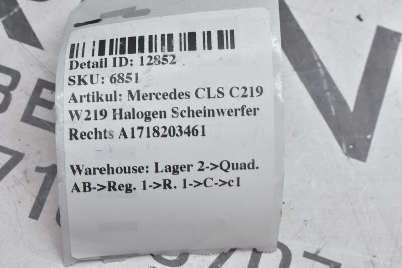 Mercedes SLK Halogen Scheinwerfer Vorne Rechts A1718203461 Bild 9