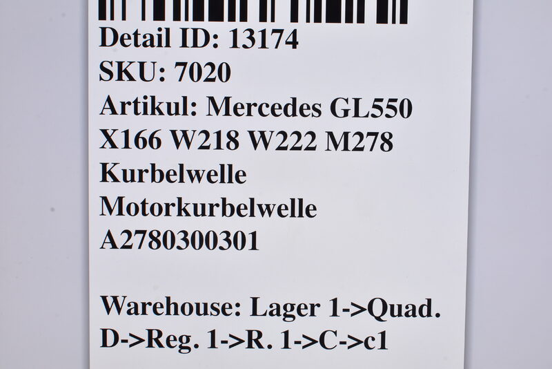 Mercedes GL550 X166 W218 W222 M278 Kurbelwelle Motorkurbelwelle A2780300301 Bild 8