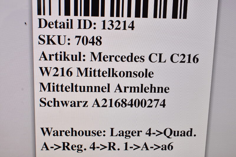 Mercedes CL C216 W216  Mittelkonsole Mitteltunnel Armlehne Schwarz A2168400274 Bild 7