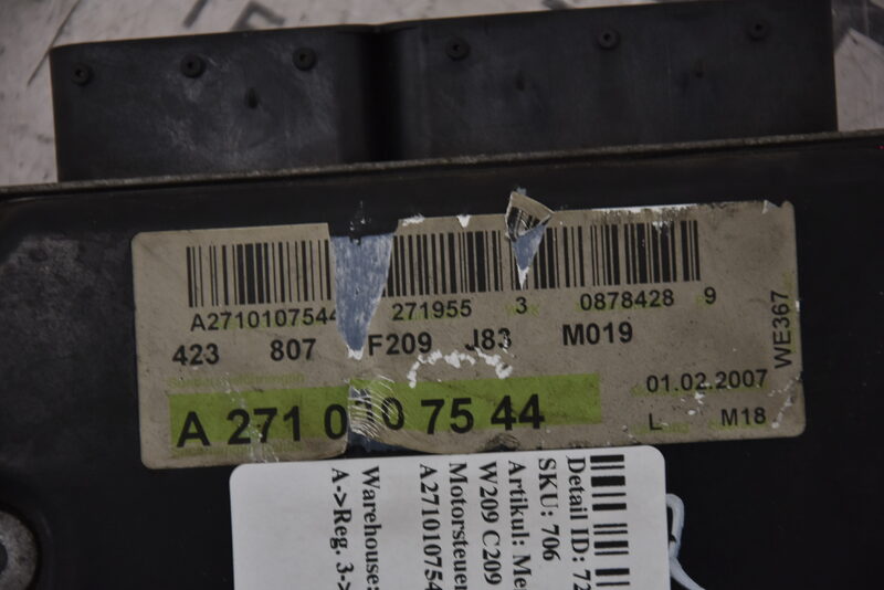 Mercedes CLK 200 W209 C209 Motorsteuergerät ECU A2710107544 Bild 3