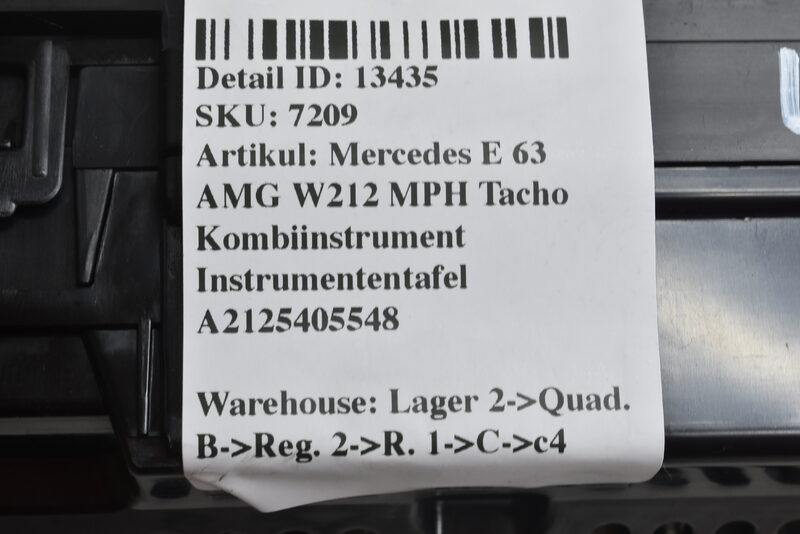 Mercedes E 63 AMG W212 MPH Tacho Kombiinstrument Instrumententafel A2125405548 Bild 5