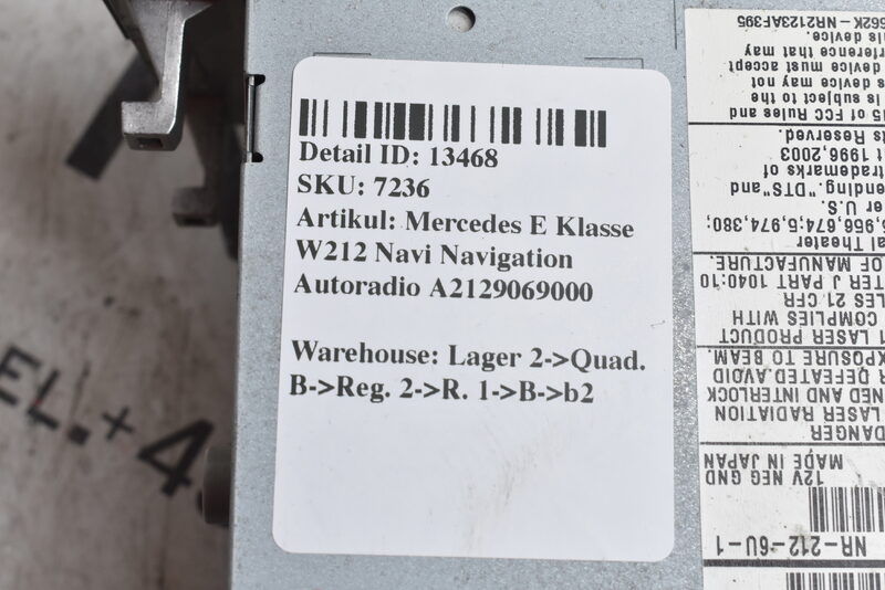 Mercedes E Klasse W212 Navi Navigation Autoradio A2129069000 Bild 7