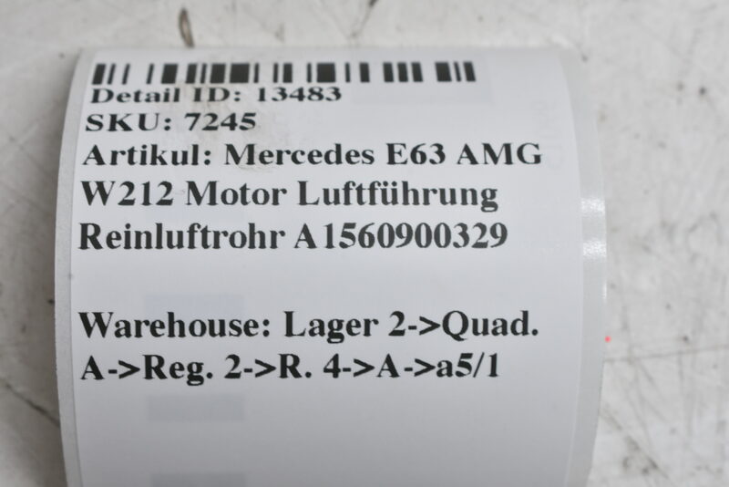 Mercedes E63 AMG W212  Motor Luftführung Reinluftrohr A1560900329 Bild 4