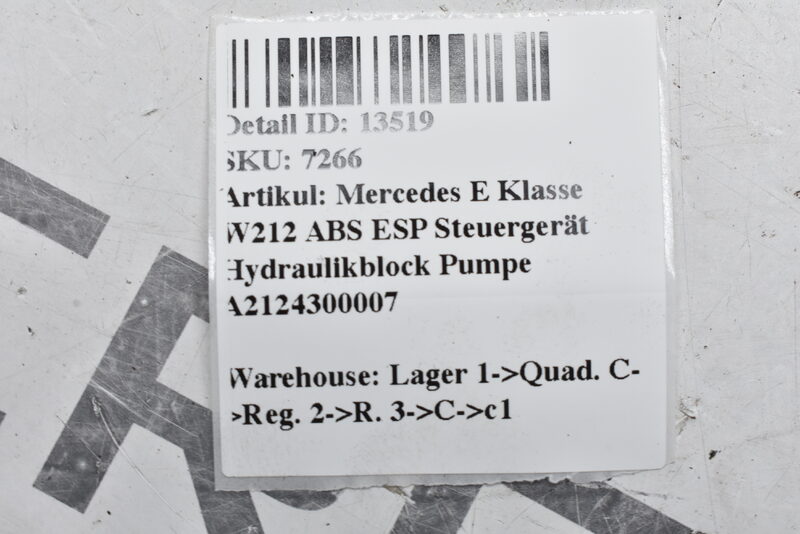 Mercedes E 63 AMG W212 ABS ESP Steuergerät Hydraulikblock Pumpe A2124300007 Bild 5