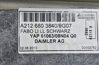 Mercedes E Klasse W212 Fahrerbod Belag  Schwarz Vorne Links A2126803840 Bild 6