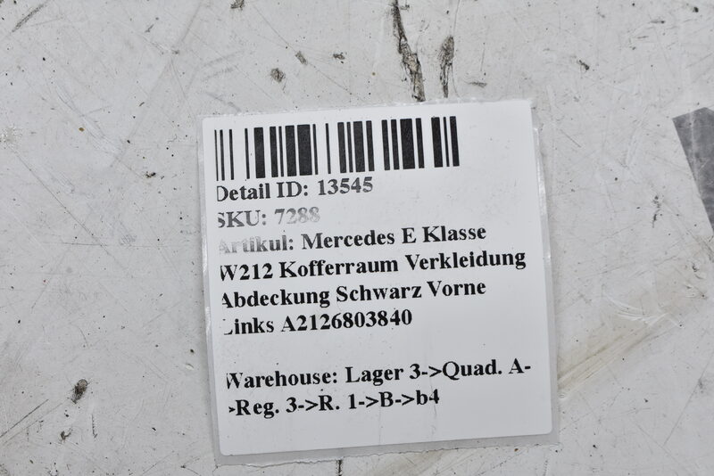 Mercedes E Klasse W212 Fahrerbod Belag  Schwarz Vorne Links A2126803840 Bild 7