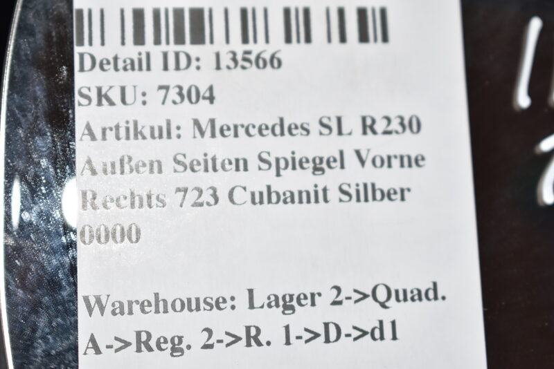 Mercedes SL R230 Außen Seiten Spiegel Rechts 723 Cubanit Silber A2308100676 Bild 4