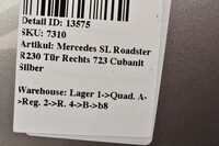 Mercedes SL Roadster R230 Tür Rechts 723 Cubanit Silber Bild 6
