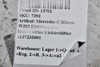 Mercedes C Klasse W203 Elektromotor Kühlerlüfter Elektrolüfter 3137232001 Bild 5