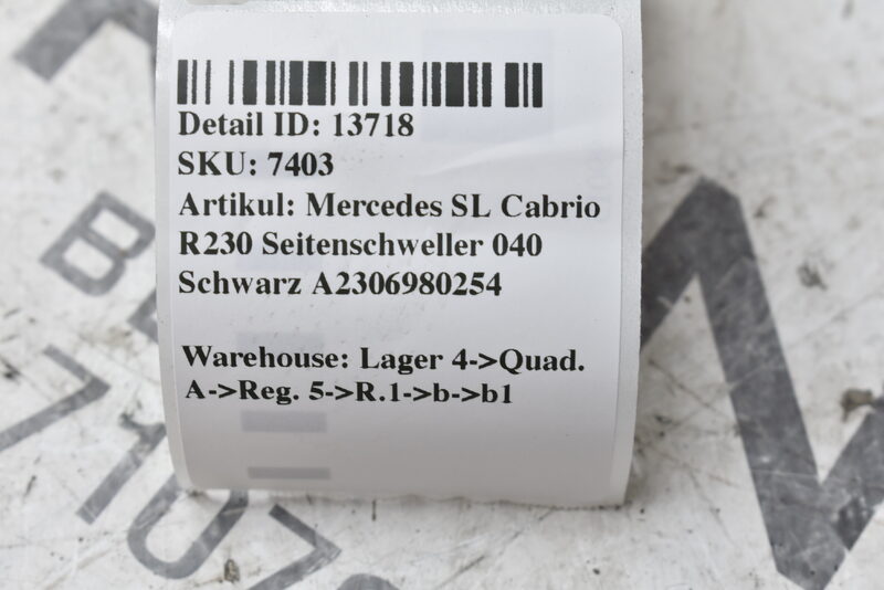 Mercedes SL Cabrio R230 Seitenschweller 040 Schwarz A2306980254 Bild 7