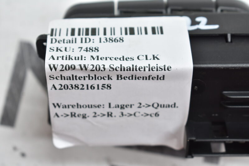 Mercedes CLK W209 W203 Schalterleiste Schalterblock Bedienfeld A2038216158 Bild 5