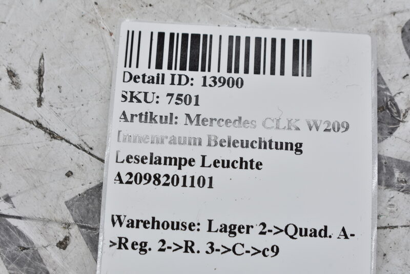 Mercedes CLK W209  Innenraum Beleuchtung Leselampe Leuchte A2098201101 Bild 6
