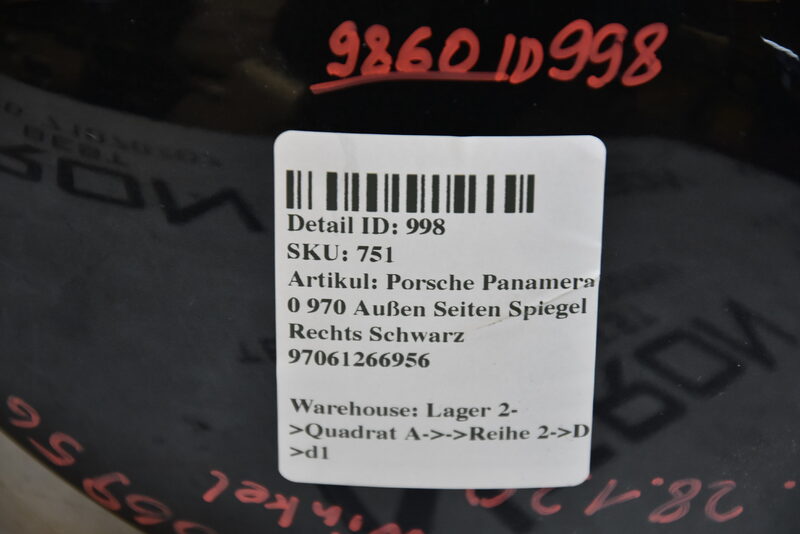 Porsche Panamera 0 970  Außen Seiten Spiegel Rechts Schwarz 97061266956 Bild 3