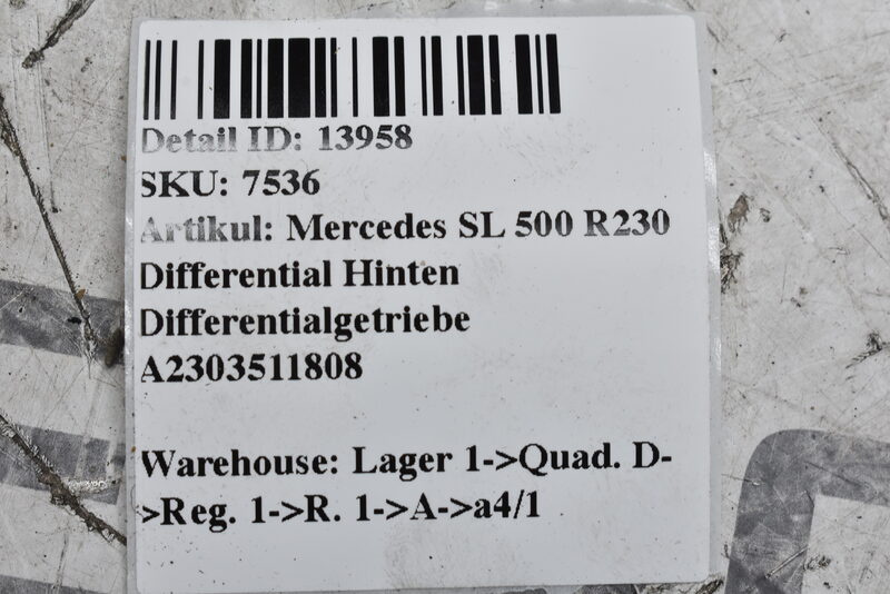 Mercedes SL 500 R230 Differential Hinten Differentialgetriebe A2303511808 Bild 6