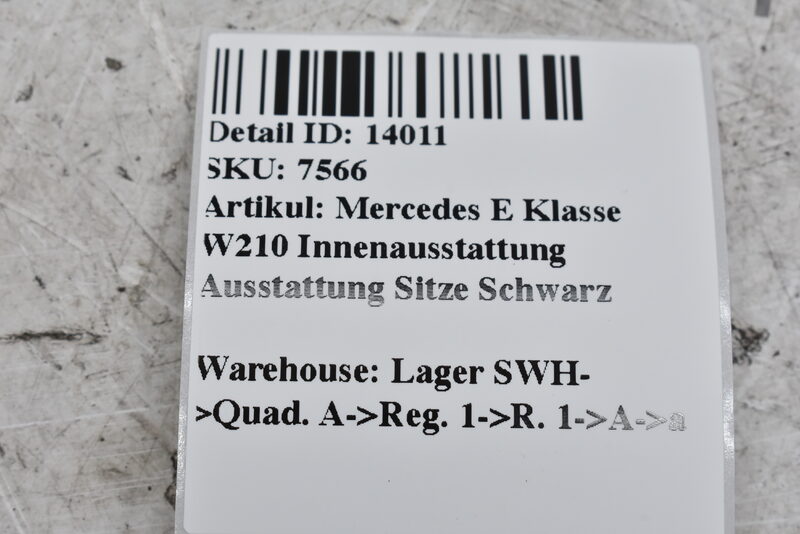 Mercedes E Klasse W210 Innenausstattung Ausstattung Sitze  Schwarz Bild 10