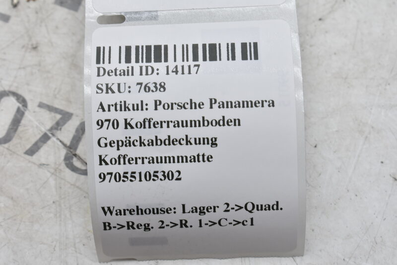 Porsche Panamera 970 Kofferraumboden Gepäckabdeckung Kofferraummatte 97055105302 Bild 6