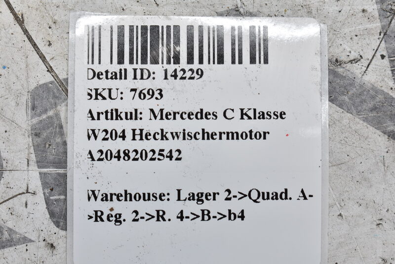 Mercedes C Klasse W204  Heckwischermotor A2048202542 Bild 6