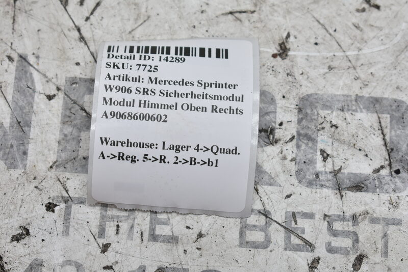 Mercedes Sprinter W906 SRS Sicherheitsmodul Modul Himmel Oben Rechts A9068600602 Bild 5
