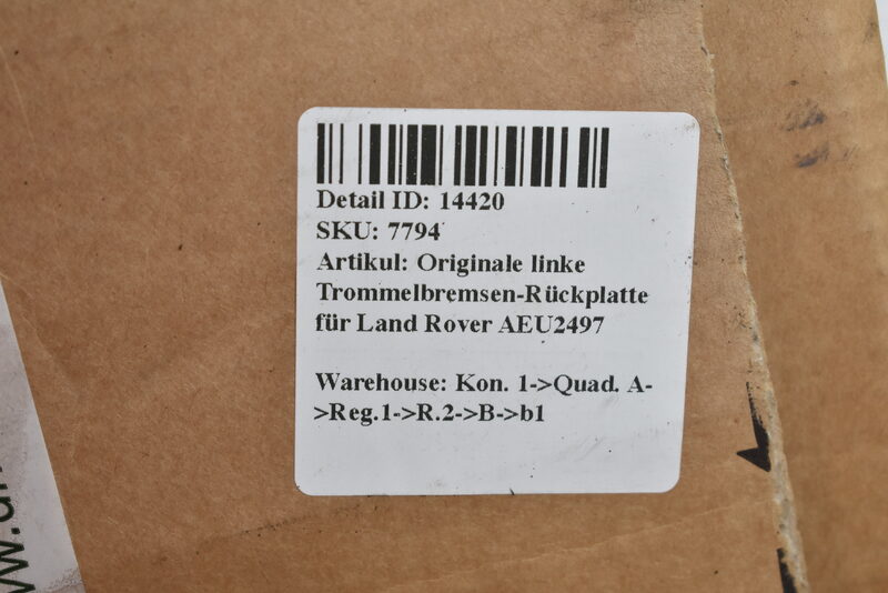 Originale linke Trommelbremsen-Rückplatte für Land Rover AEU2497 Bild 3
