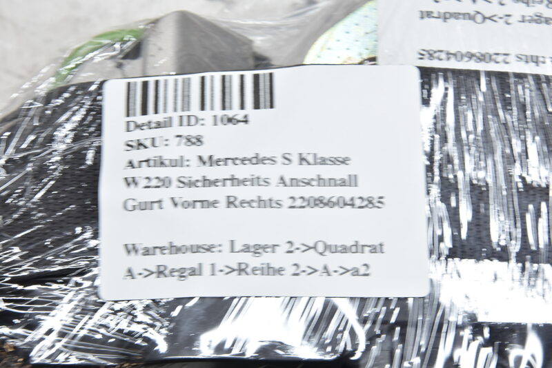 Mercedes S Klasse W220 Sicherheits Anschnall Gurt Vorne Rechts 2208604285 Bild 3