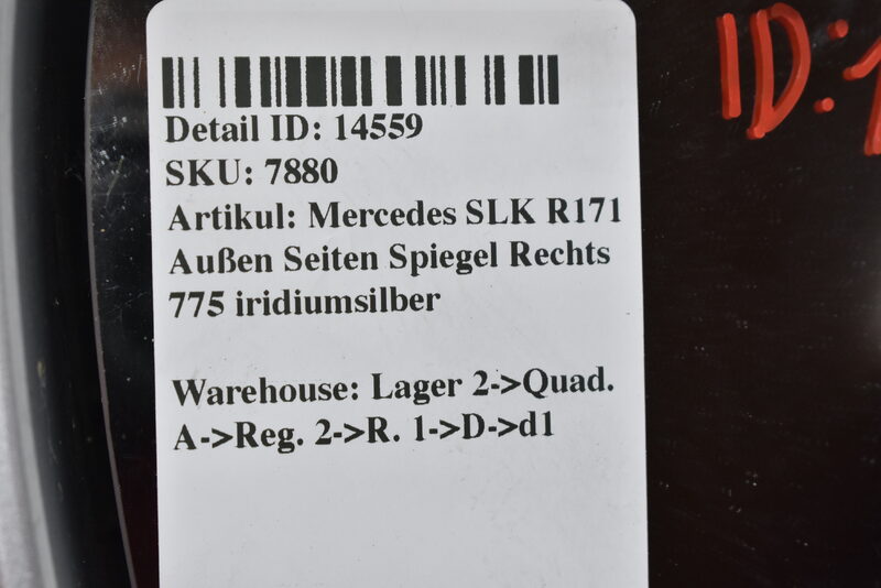 Mercedes SLK R171 Mopf Außen Seiten Spiegel Rechts 775 iridiumsilber Bild 5