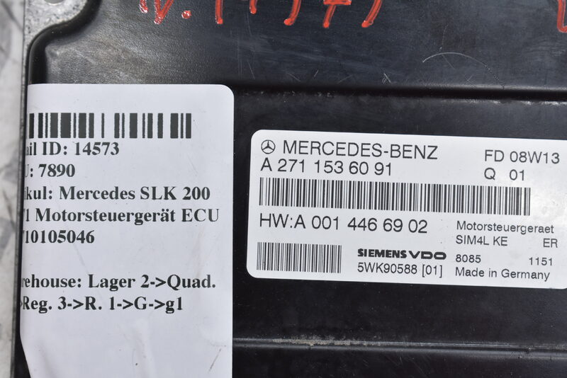 Mercedes SLK 200 R171 Motorsteuergerät ECU A2710105046 Bild 5