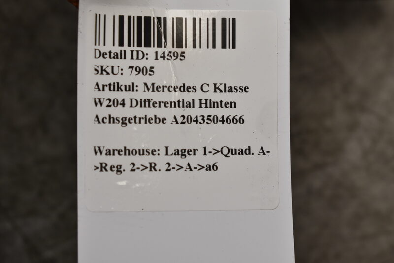 Mercedes C Klasse W204 Differential Hinten Achsgetriebe A2043504666 Bild 6