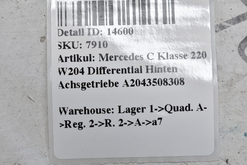 Mercedes C Klasse 220 W204  Differential Hinten Achsgetriebe A2043508308 Bild 5