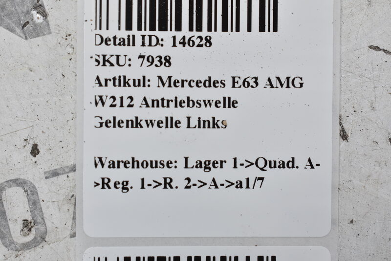 Mercedes E63 AMG W212  Antriebswelle Gelenkwelle Links Bild 5