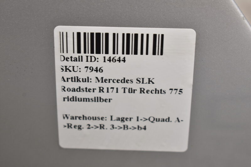 Mercedes SLK Roadster R171  Tür Rechts 775 iridiumsilber Bild 5