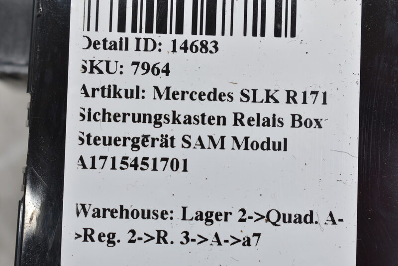 Mercedes SLK R171  Sicherungskasten Relais Box Steuergerät SAM Modul A1715451701 Bild 6