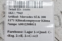 Mercedes SLK 200 R171  Klimakompressor Klima Pumpe A0012308011 Bild 5
