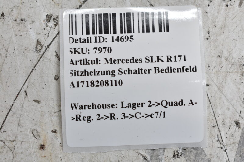 Mercedes SLK R171  Sitzheizung Schalter Bedienfeld  A1718208110 Bild 7