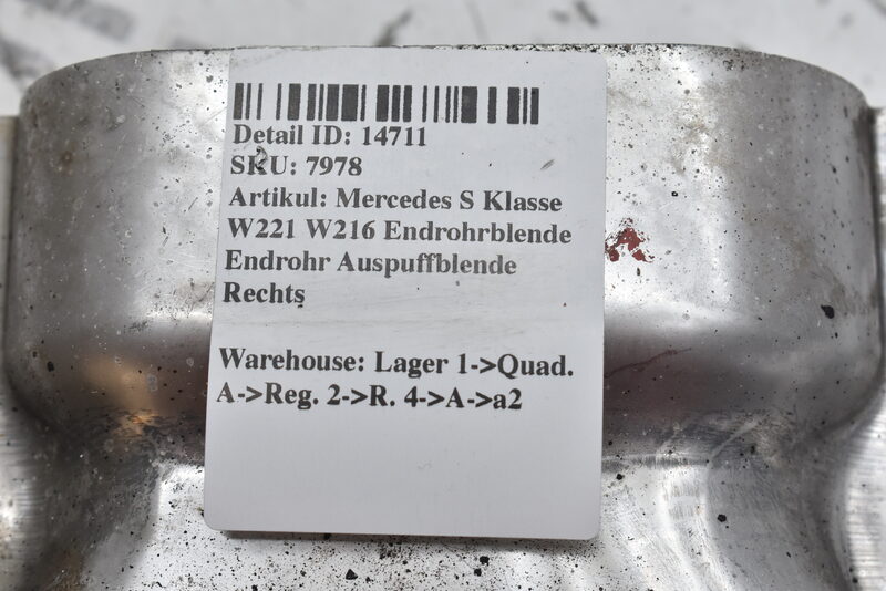 Mercedes S Klasse  W221 W216 Endrohrblende Endrohr Auspuffblende Rechts Bild 4