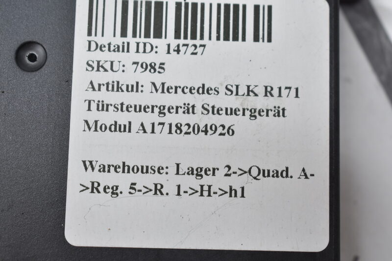 Mercedes SLK R171 Roadster Soft Top Klappdach Dach Steuergerät Modul A1718204926 Bild 5
