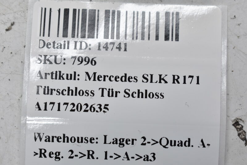 Mercedes SLK R171  Türschloss Tür Schloss  A1717202635 Bild 6