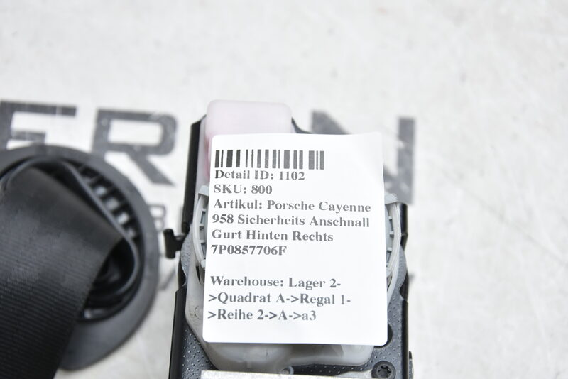 Porsche Cayenne 958    Sicherheits Anschnall Gurt Hinten Rechts 7P0857706F Bild 3