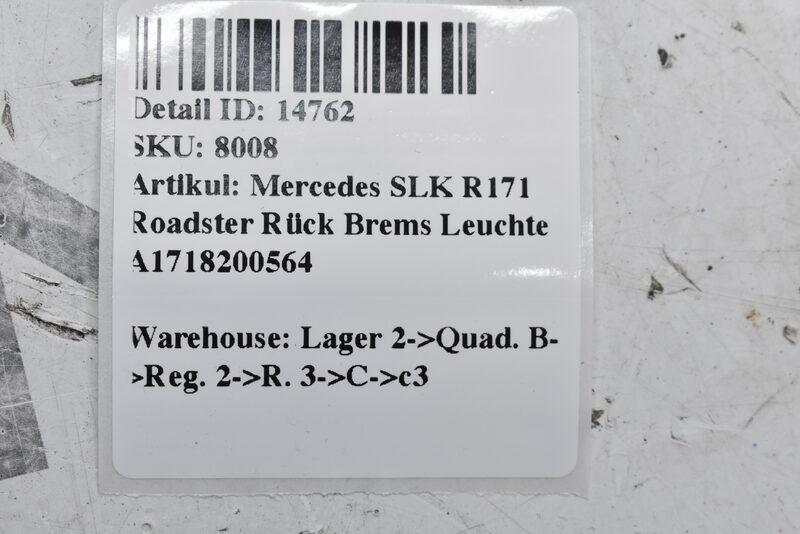 Mercedes SLK R171  Roadster Rück Brems Leuchte  A1718200564 Bild 5